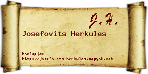 Josefovits Herkules névjegykártya